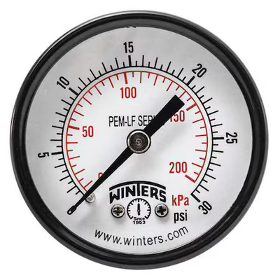 #ad Winters Pem1403lf Lead Free Pressure Gauge 0 To 30 Psi 2 In Dial 1 4 In Npt $9.79
