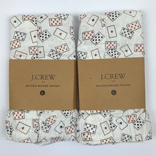 J Crew Boxers Men's LARGE 2 Pair Aces & Eights Playing Cards Boxer Shorts
