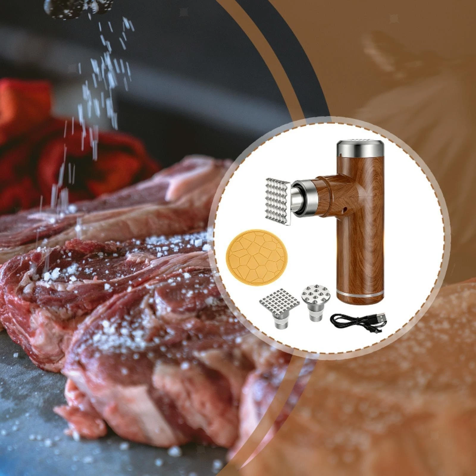 Electric Meat Tenderizer Tool Compact Multipurpose for Tenderizing Beef Pork
