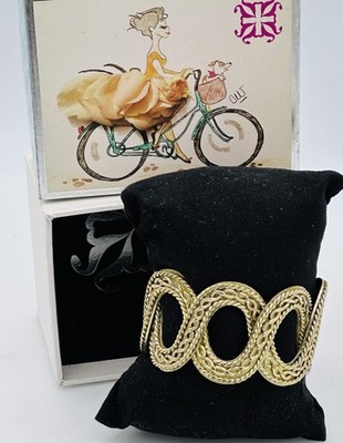 Rustic Cuff Gigi Gold Tone Wave Cuff Bracelet RCOTM CW Artist Box