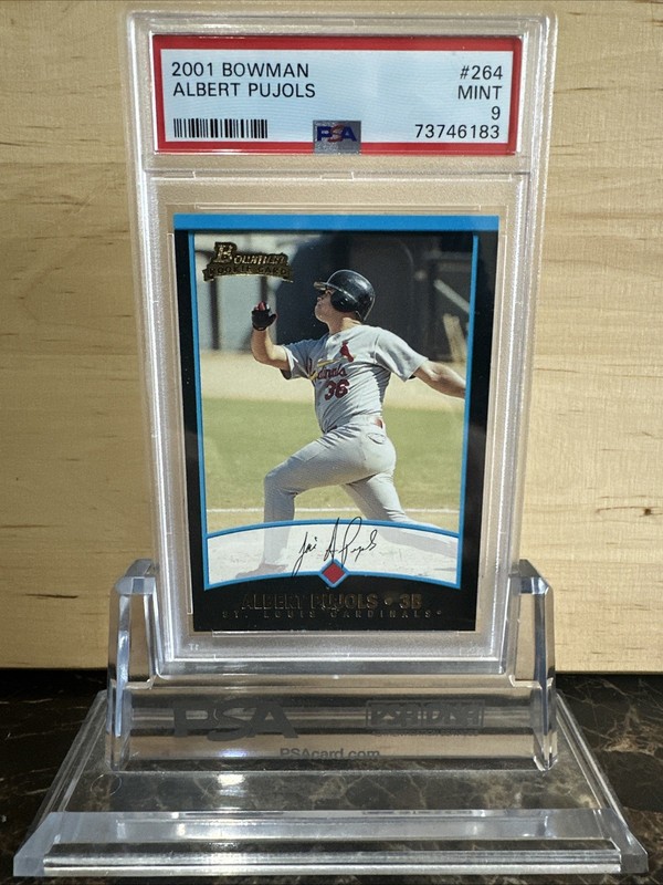 2001 Bowman #264 Albert Pujols PSA 9 Mint Rookie Card St. Louis Cardinals HOF