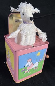 White Poodle Jack Rabbit Creations Jack-in-The-Box Musical Tin 2005 (A1)