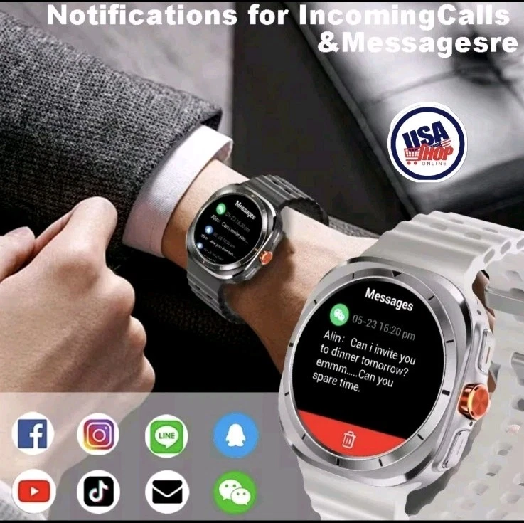 Laxasfit GT7 ULTRA Pro (White)Smart Watch HD Bluetooth -Men & Women - Image 4 of 4