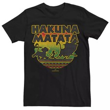 Disney's The Lion King Colorful Hakuna Matata Logo Black T-Shirt