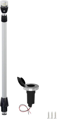 Aluminum Telescoping Stern/Anchor Light,All-Round LED Navigation,10-30Vdc,28-43