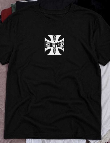 West Coast Choppers Cross Logo Tee Motorcycle Biker Shirt 2 Sided Print