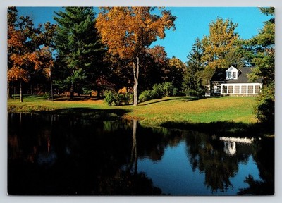 Val-Kill Stone Cottage Hyde Park NY Postcard Roosevelt Era Autumn