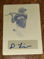 DAYLEN LILE 2020 LEAF PERFECT GAME YELLOW PRINTING PLATE AUTO #1/1 NATIONALS