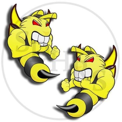 Killer Bees Stickers Speed Boat Jet-Ski Wakeboard Toolbox Vinyl Decals  Set of 2