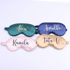Personalized Satin Sleeping Eye Masks - Blindfolds Your Custom Text Hen Bachelor