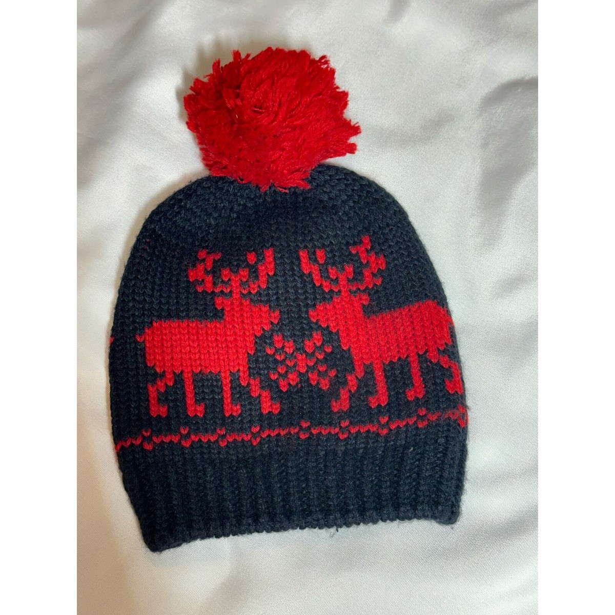 Abercrombie and Fitch by Hollister reindeer moose knit beanie winter snow  -kids