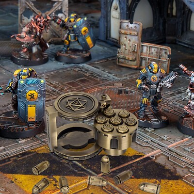 Lot De 7 Dés Polyédriques En Métal Cyberpunk Avec Récipient Cylindrique - Dés Bullet Pour D&D, Warhammer 40K (Bronze)