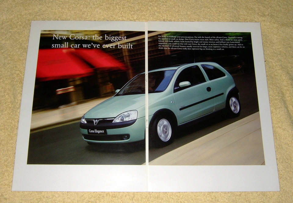 Vauxhall Corsa C Preview 8 page fold-out Brochure, September 2000 - Image 2 of 4