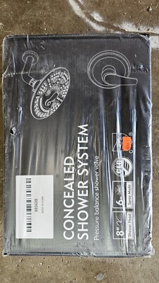 CONCEALED SHOWER SYSTEM 88043B Complete Shower System W/Rough-in Valve Black NEW