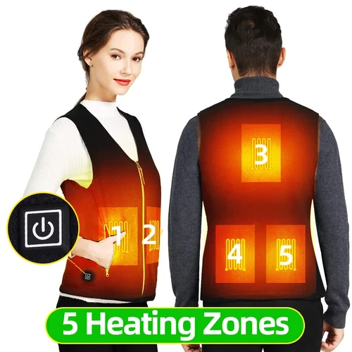 Heated Vest Men USB Electric Heating Vest Women Smart Rechargeable Heated Jacket - Bild 3 von 15
