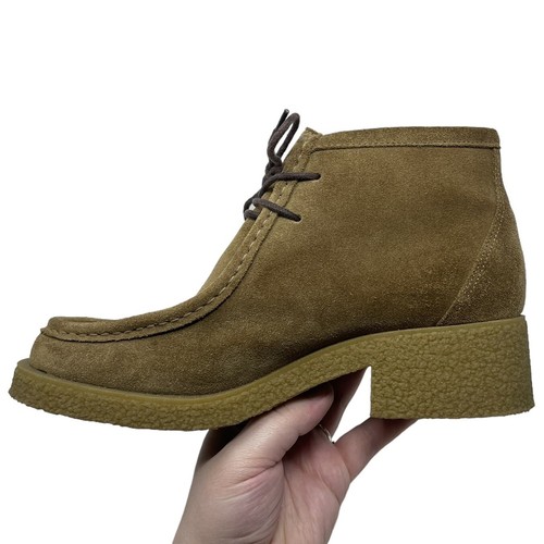 Fashion Bug Vintage Y2K Brown Suede Leather Moccasin Toe Boot Heels Size 7.5 - Picture 11 of 17
