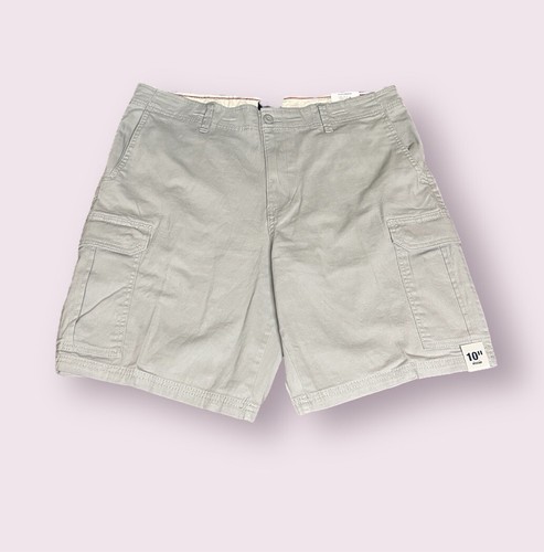 NWT George Men Gray Flat Front Chino Cargo Shorts 10” Sz 36