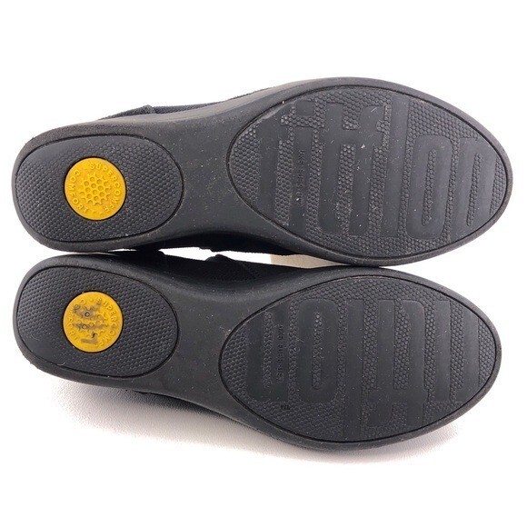 FitFlop SuperChelsea Black Suede Leather Low Slip-On Boots Womens Size 7 EUR 38 image 7