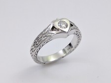 0.25 Ct Round Cut Real Moissanite Beautiful Engagement Ring 950 Platinum Size 5