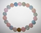 7.5" POLISHED 8mm ROUND AQUAMARINE / MORGANITE CRYSTAL STRETCH BRACELET 21.6g *8 — photo 10