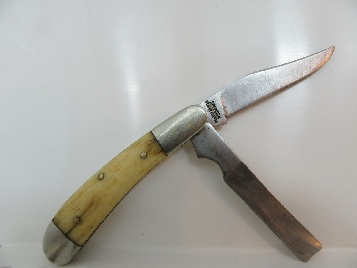 Vintage SOLINGEN BEAR HUNTER 2 Blade Folding Pocket Knife 440