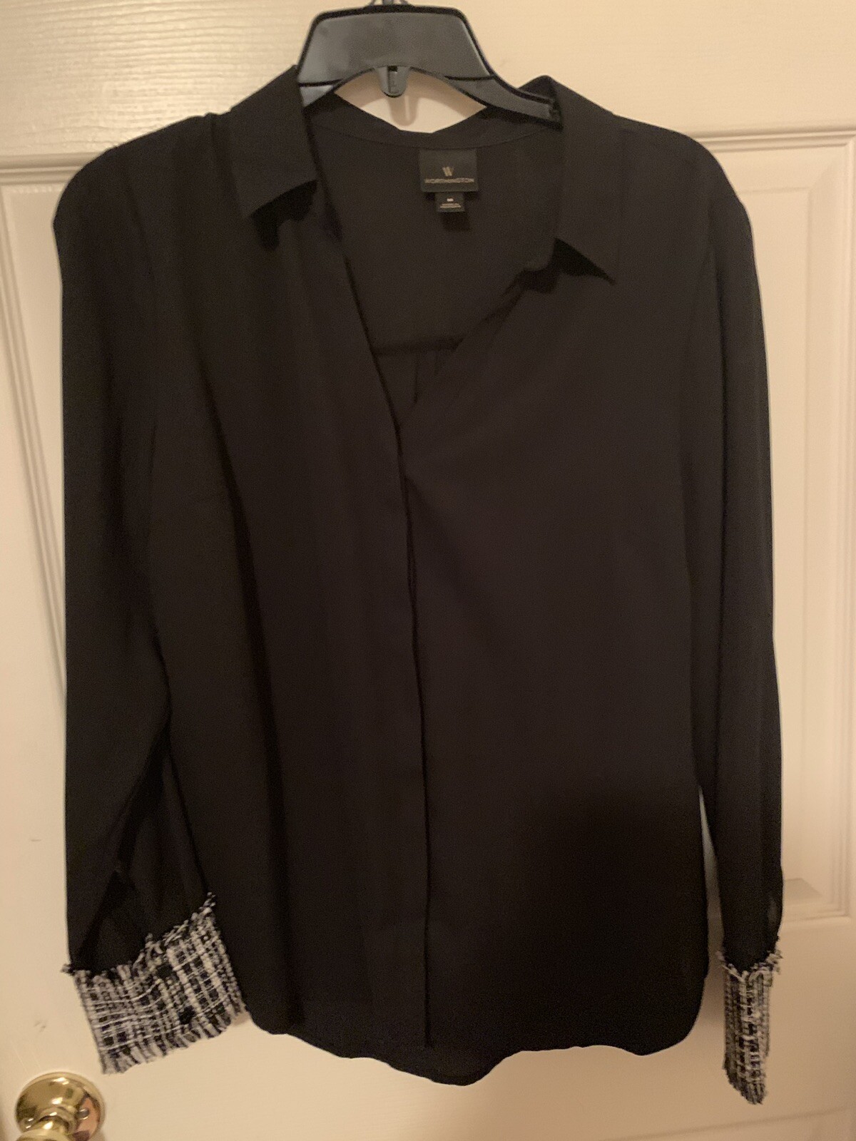 Worthington Button Down Shirt with Tweed Sleeve Detail Size M-image