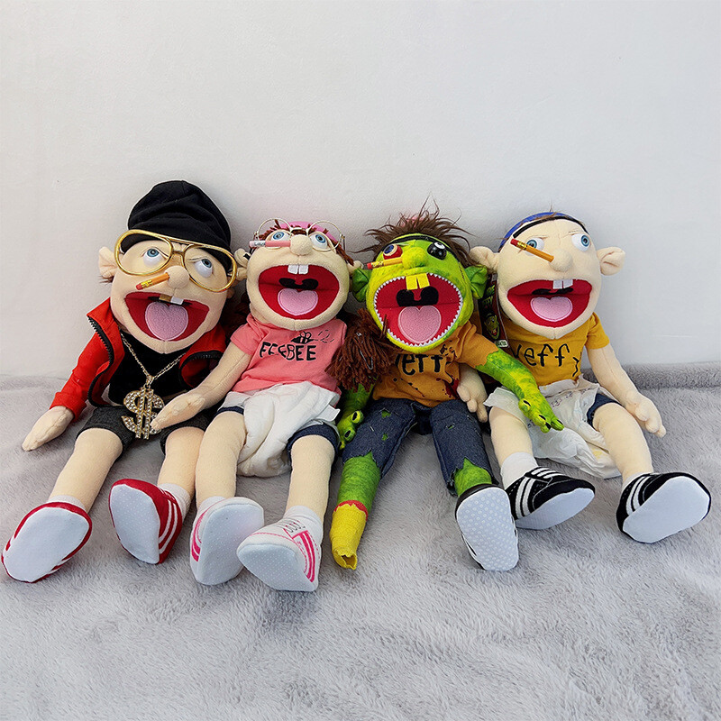 Jeffy Hand Puppet Cartoon Plush Toy Stuffed Doll Soft Figurine Kids Baby Gift-