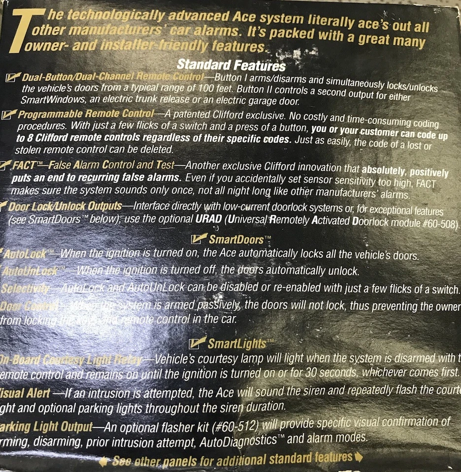 NEW Retro Clifford Ace Vechicle Security System Alarm - Image 2 of 4