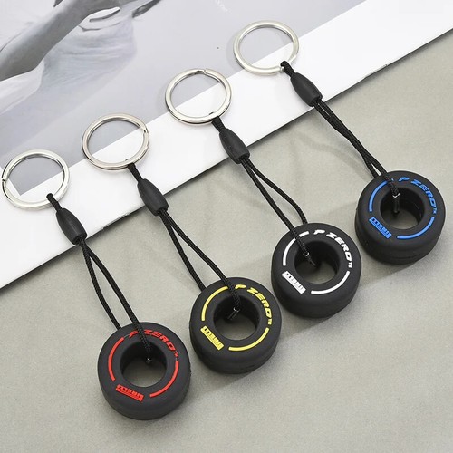 Hot F1 Racing Tire Keychain Car Key Accessories PVC Tire Pendant Bag Charms - Picture 6 of 38