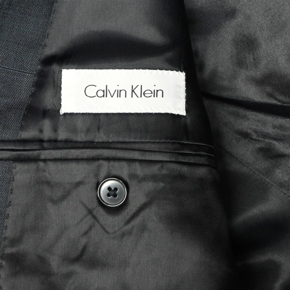 Blazer Traje Chaqueta Abrigo Deportivo Calvin Klein 46L Azul Cuadros 100% Lana Para Hombre Foto 4 de 4