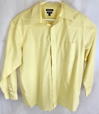 Mens Croft  Barrow Dress Shirt Long Sleeve Yellow 17 34/35 Button