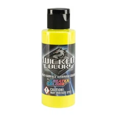 Createx Wicked Colors W024-02 Fluorescent Yellow 2oz. For Airbrush Paint