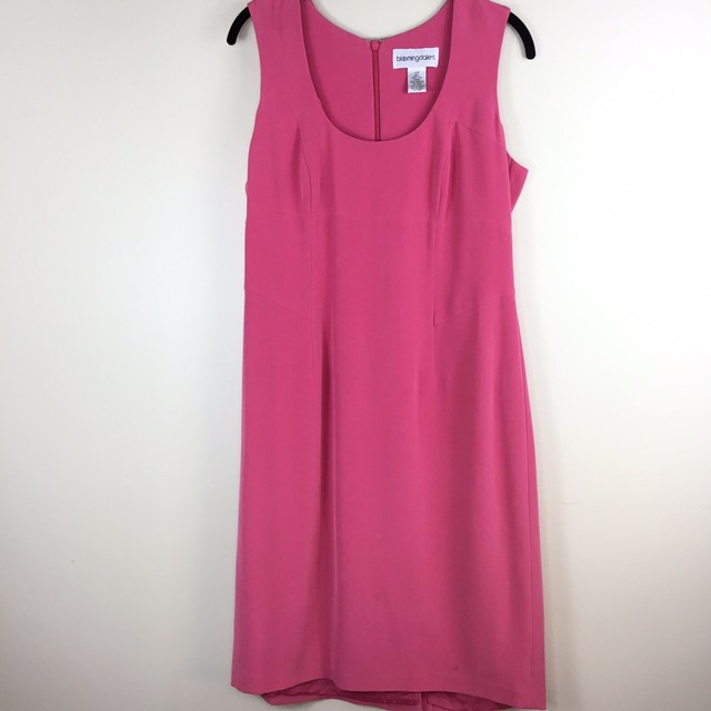 Bloomingdale’s Shift Dress Midi Pink Silk Size 12P Tailored Sheath eBay