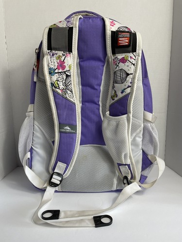 High Sierra Girls Purple Floral Backpack Large Padded Laptop Pocket Large D5 - Picture 5 of 12