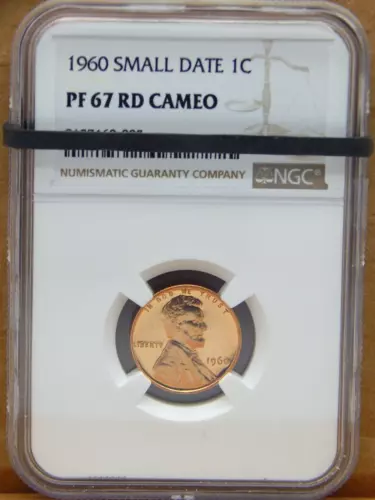 1960 - NGC GRADED PF67 RD RED Small Date CAMEO - LINCOLIN WHEAT CENT￠(BT307)