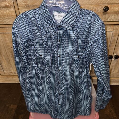 Mens Outlander Western Onyx Snap Buttons Long Sleeve Size M New With Tags