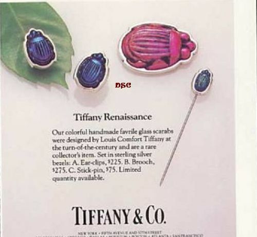 ORIGINAL PAIR TIFFANY COBALT BLUE FAVRILE ORIGINAL ART GLASS IRIDESCENT SCARABS - Picture 5 of 6