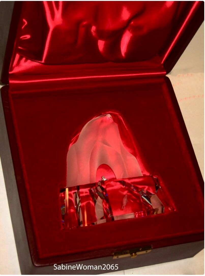 NEW in RED BOX STEUBEN glass ICE HUNTER kayak spearfish J HOUSTON polar star art