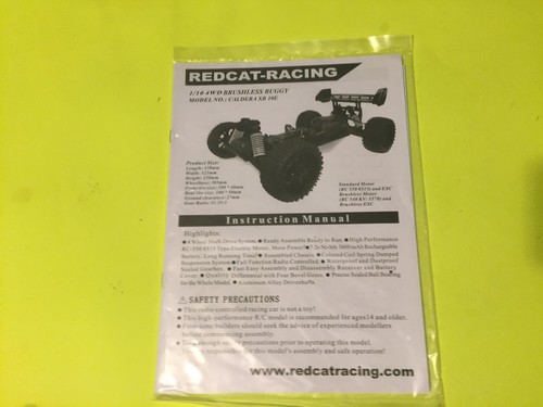 REDCAT RACING CALDERA XB 10E OWNERS MANUAL | eBay