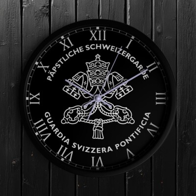 Vatican Catholic Pope Security Swiss Guard Guardia Svizzera Wall Clock Decor