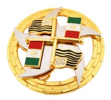 Mexican American Two Flag Spinners Belt Buckle Western Cowboy Rodeo Multicolored