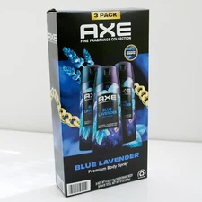 AXE Premium Deodorant Men's Body Spray Blue Lavender 4 oz/ 3 pk