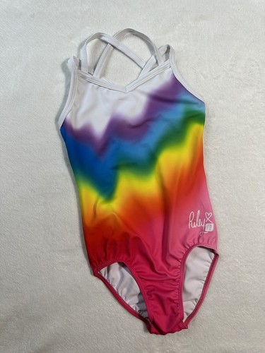 Riley McCusker SYLVIA P Leotard OMBRE RAINBOW Gymnastics Dance GK CL Size 10 - Picture 2 of 10