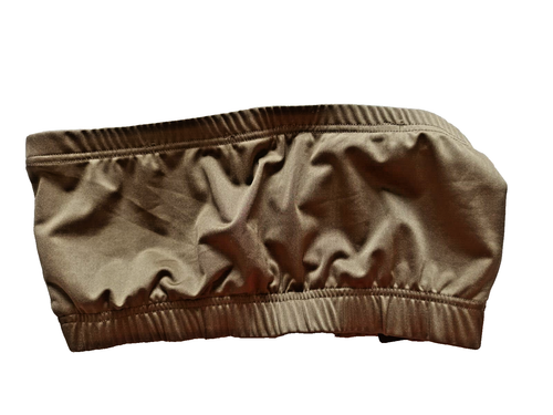Isassy/Debenhams M/16 Caqui Acolchado Sin Tirantes Bandeau Roll Top Bikini Conjunto Calzoncillo - Imagen 4 de 6