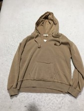 NEW New In Hoodie Womens M Beige Pockets Long Sleeve Hood Drawstring