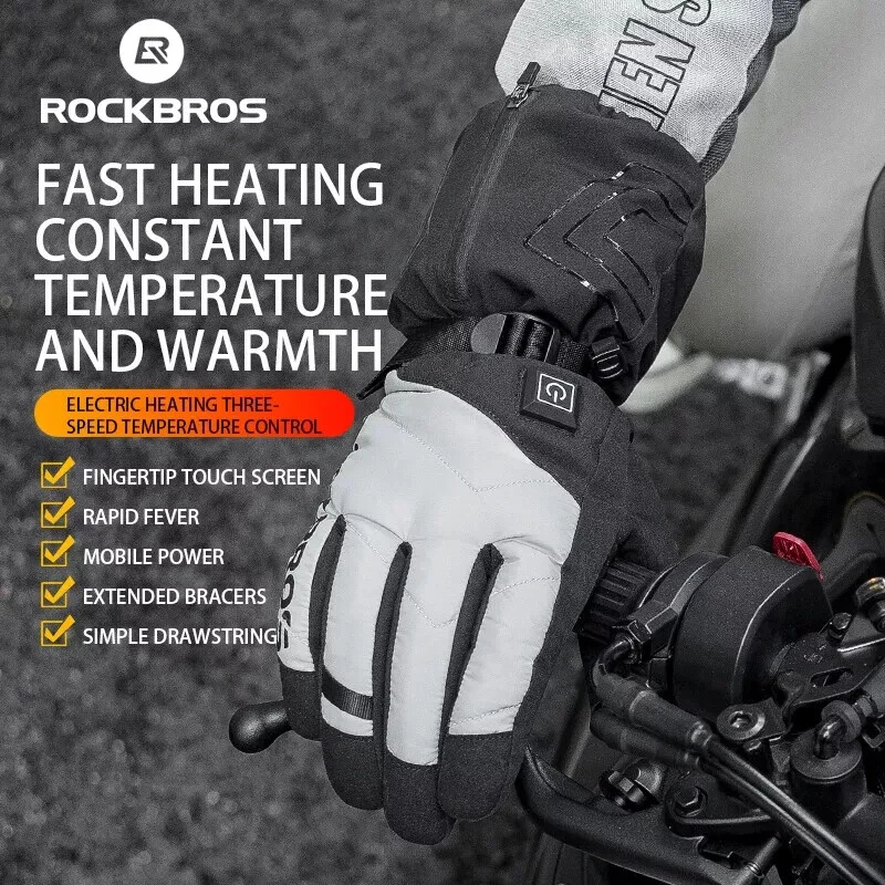 ROCKBROS Electric Heated Gloves Hand Warm Windproof Thermal Winter Rechargeable
Opens in a new windo