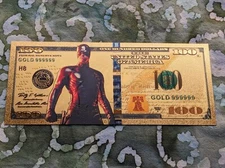 24k Gold Foil Plated Novelty Collectible Marvel Daredevil Banknote Mint!