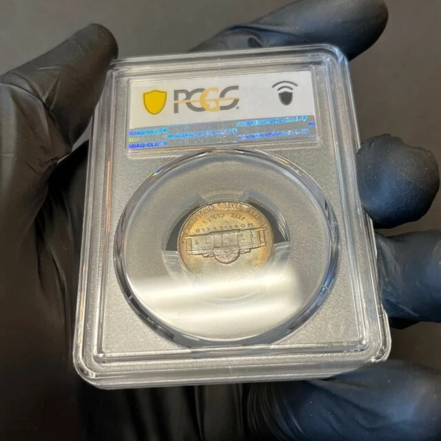 MS64 1951-S 5C Jefferson Nickel, PCGS Secure- Pretty Rainbow Toned - Image 4 of 4