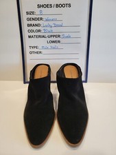 Lucky Brand Sebiki Mule Heel Slides Black Suede Size 8