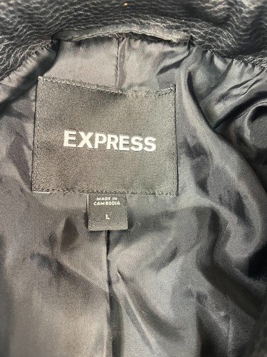 Express Women's Black Zipper Front Motorcycle Jacket Size L Large - Picture 5 of 6